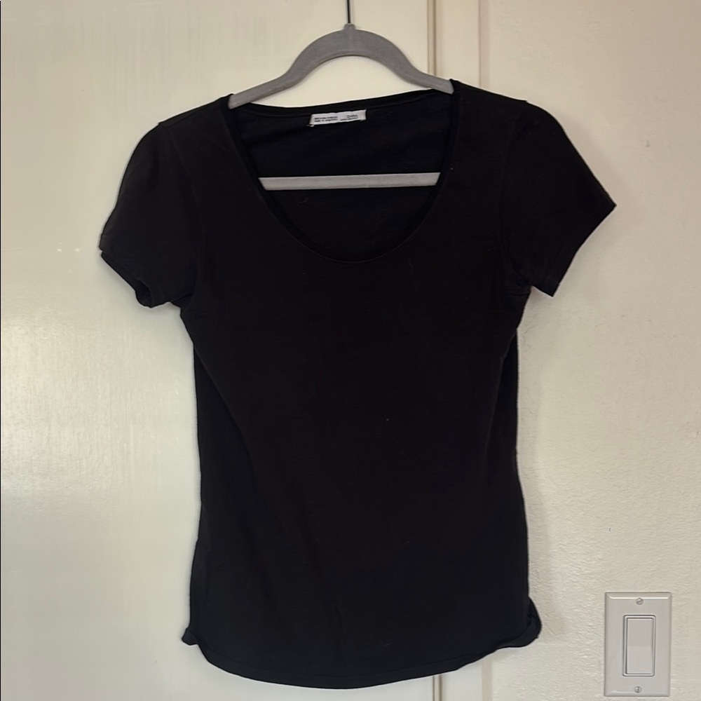 Black Scoop Neck T-Shirt